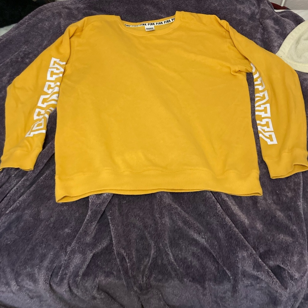 Oversized mustard yellow PINK from Victoria's Secret Pullover sweatshirt/sweater